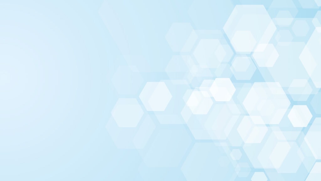 Hexagons pattern on blue background genetic research, molecular